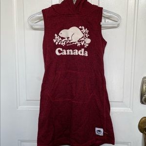 Roots, girls hooded sleeveless dress, size medium